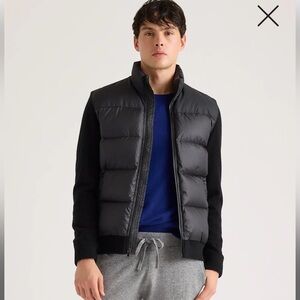 Quince Men’s Black Mixed Media Down and Cashmere Jacket size large